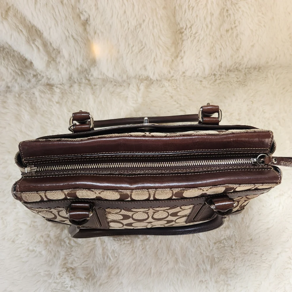 Coach Brown Signature Hampton Satchel Vintage Y2K - Picture 5 of 15